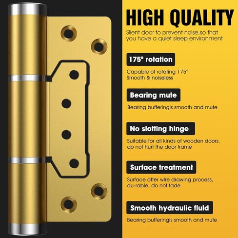 مفصلات الأبواب 5 "5" ، مفصل الباب الإغلاق التلقائي ، المفصلات الربيعية ، المخزن المؤقت الهيدروليكي ، فتحة داخلية في اتجاه واحد 175 درجة ، وسبائك الألومنيوم الفضائي ، وسرعة الإغلاق القابلة للتعديل والقوة (2 ، أسود) in Kuwait