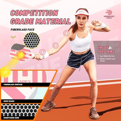 مجموعة Pickleball Paddles مجموعة من 2/4 ، USAPA المعتمدة من الألياف الزجاجية الخفيفة الوزن مجموعة المخلل مع 4 كرات المخلل ، حقيبة واحدة من المخلل ، هدايا المخلل للنساء رجال المبتدئين والمحترفين in Saudi Arabia
