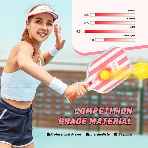مجموعة Pickleball Paddles مجموعة من 2/4 ، USAPA المعتمدة من الألياف الزجاجية الخفيفة الوزن مجموعة المخلل مع 4 كرات المخلل ، حقيبة واحدة من المخلل ، هدايا المخلل للنساء رجال المبتدئين والمحترفين in Saudi Arabia