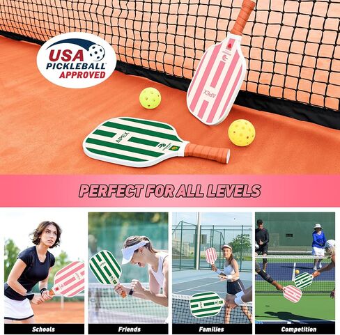 مجموعة Pickleball Paddles مجموعة من 2/4 ، USAPA المعتمدة من الألياف الزجاجية الخفيفة الوزن مجموعة المخلل مع 4 كرات المخلل ، حقيبة واحدة من المخلل ، هدايا المخلل للنساء رجال المبتدئين والمحترفين in Saudi Arabia