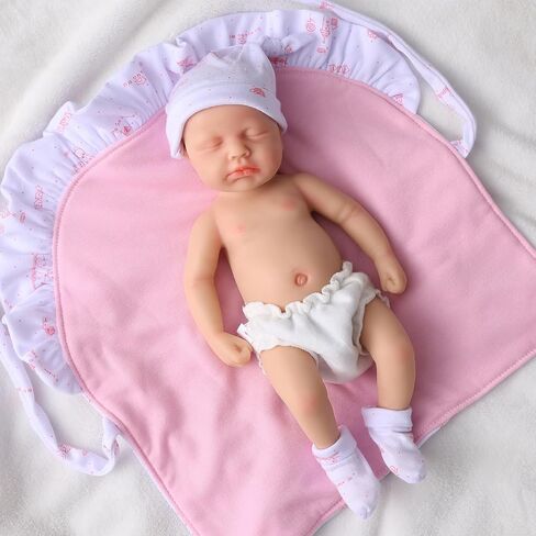 14" Reborn Baby Dolls, Full Silicone Baby, Realistic Soft Silicone Newborn Baby Doll, Real Full Body Silicone Reborn Baby Dolls with Feeding Accessories in Saudi Arabia
