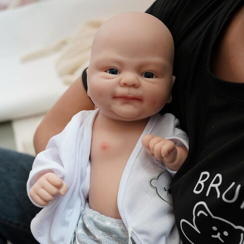 14" Reborn Baby Dolls, Full Silicone Baby, Realistic Soft Silicone Newborn Baby Doll, Real Full Body Silicone Reborn Baby Dolls with Feeding Accessories in Saudi Arabia