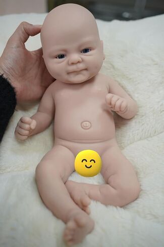 14" Reborn Baby Dolls, Full Silicone Baby, Realistic Soft Silicone Newborn Baby Doll, Real Full Body Silicone Reborn Baby Dolls with Feeding Accessories in Saudi Arabia