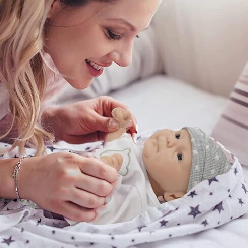 14" Reborn Baby Dolls, Full Silicone Baby, Realistic Soft Silicone Newborn Baby Doll, Real Full Body Silicone Reborn Baby Dolls with Feeding Accessories in Saudi Arabia