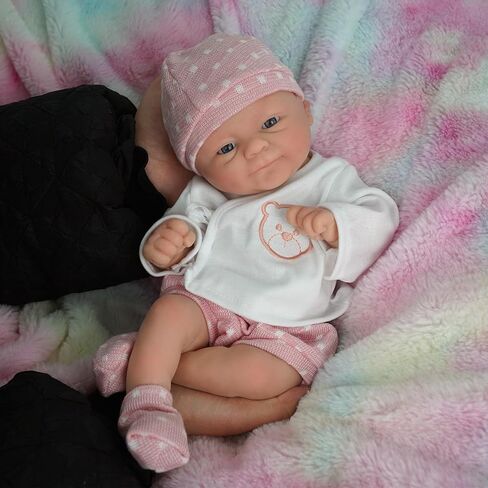 14" Reborn Baby Dolls, Full Silicone Baby, Realistic Soft Silicone Newborn Baby Doll, Real Full Body Silicone Reborn Baby Dolls with Feeding Accessories in Saudi Arabia