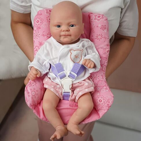 14" Reborn Baby Dolls, Full Silicone Baby, Realistic Soft Silicone Newborn Baby Doll, Real Full Body Silicone Reborn Baby Dolls with Feeding Accessories in Saudi Arabia