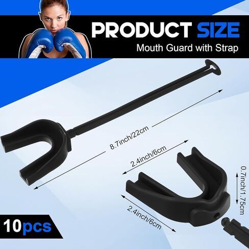 Dunzy 10 Pcs Strapped Mouth Guard Football Sports Mouthguard with Removable Strap Adult Youth Kids Football Mouthpiece Mouth Protector for Boxing Wrestling Basketball Lacrosse Hockey Taekwondo in Saudi Arabia