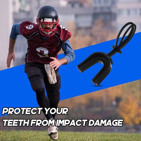 Dunzy 10 Pcs Strapped Mouth Guard Football Sports Mouthguard with Removable Strap Adult Youth Kids Football Mouthpiece Mouth Protector for Boxing Wrestling Basketball Lacrosse Hockey Taekwondo in Saudi Arabia
