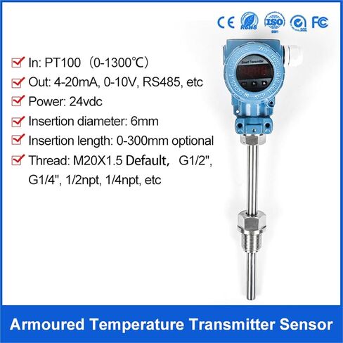 Explosion-Proof Hot Fuel Temperature Sensor 4-20mA Temperatur Transmitter(0-400 Degree 0-10V,150mm) in Kuwait