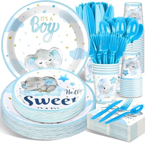SLINER 175 PCS Bear Bear Dame Paper Plates Set Baby Shower Party Supplies تقدم 25 مجموعة أدوات المائدة in Saudi Arabia