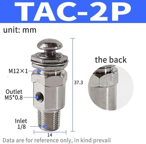 Cokyis Air Pneumatic Mechanical Valve 2 موضع 5 طريقة تبديل زر التبديل TAC2-41V 31V 41P 31P 41PP TAC-4V 4P 3P 3V TV-3S (اللون: TAC2-41V) in Saudi Arabia