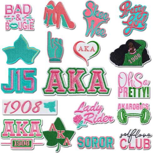 26PCS Delta Sigma Theta Sorority Iron On Patches, Embroidered Applique for Jackets, Hats, Bags, Jeans | Sorority Accessories & DIY Supplies in Saudi Arabia