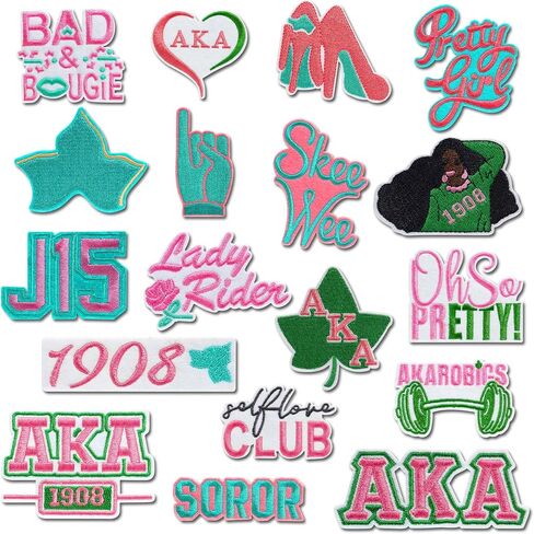 26PCS Delta Sigma Theta Sorority Iron On Patches, Embroidered Applique for Jackets, Hats, Bags, Jeans | Sorority Accessories & DIY Supplies in Saudi Arabia
