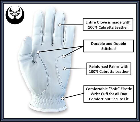 Men's Funny Yeti Golf Glove - Bigfoot Sasquatch Premium Cabretta Leather Golfer Gift Date White White Grip Avives Left Left Sists S M LARGE XL XXL in Kuwait