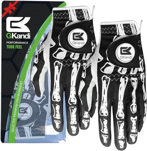 Golf Gloves Men Right Handed Golfer Left Hand Leather Stylish Value 2 Pack with Ball Marker, Mens Golf Glove All Weather Grip, Size Small Medium ML Large XL in Kuwait