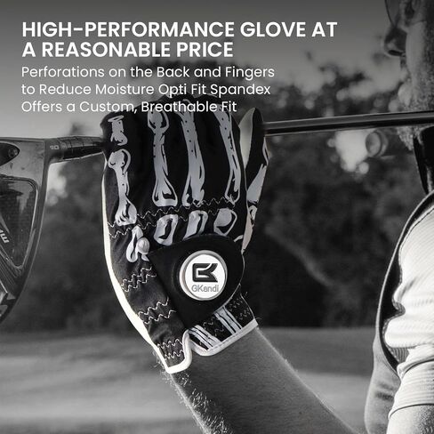 Golf Gloves Men Right Handed Golfer Left Hand Leather Stylish Value 2 Pack with Ball Marker, Mens Golf Glove All Weather Grip, Size Small Medium ML Large XL in Kuwait