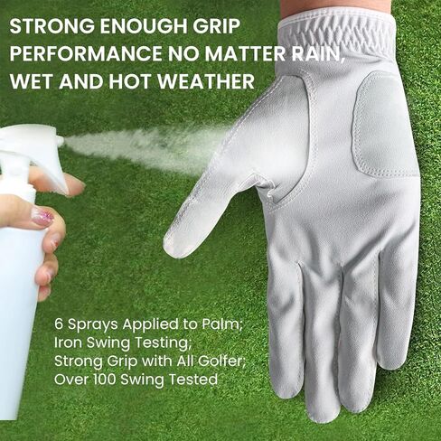 Golf Gloves Men Right Handed Golfer Left Hand Leather Stylish Value 2 Pack with Ball Marker, Mens Golf Glove All Weather Grip, Size Small Medium ML Large XL in Kuwait