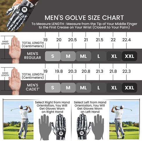 Golf Gloves Men Right Handed Golfer Left Hand Leather Stylish Value 2 Pack with Ball Marker, Mens Golf Glove All Weather Grip, Size Small Medium ML Large XL in Kuwait