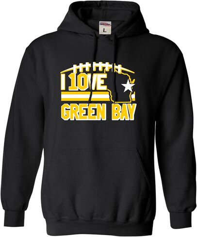 Go All Out I Love Green Bay Wisconsin Outline Mens Women Youth Sweatshirt Hoodie in Saudi Arabia