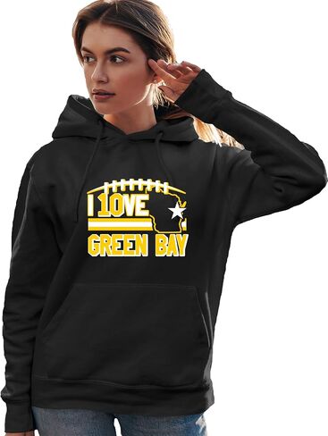 Go All Out I Love Green Bay Wisconsin Outline Mens Women Youth Sweatshirt Hoodie in Saudi Arabia