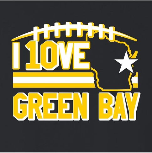 Go All Out I Love Green Bay Wisconsin Outline Mens Women Youth Sweatshirt Hoodie in Saudi Arabia