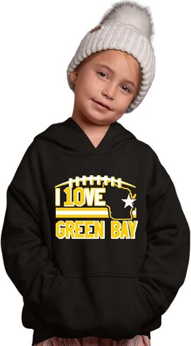 Go All Out I Love Green Bay Wisconsin Outline Mens Women Youth Sweatshirt Hoodie in Saudi Arabia