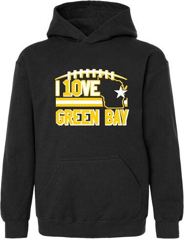 Go All Out I Love Green Bay Wisconsin Outline Mens Women Youth Sweatshirt Hoodie in Saudi Arabia