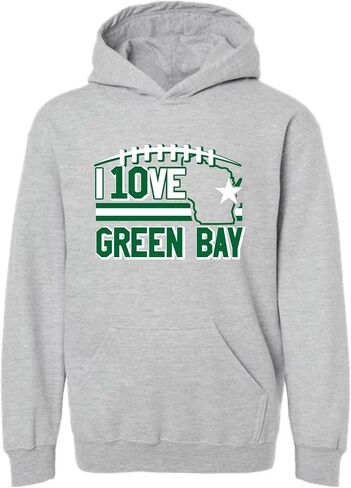 Go All Out I Love Green Bay Wisconsin Outline Mens Women Youth Sweatshirt Hoodie in Saudi Arabia