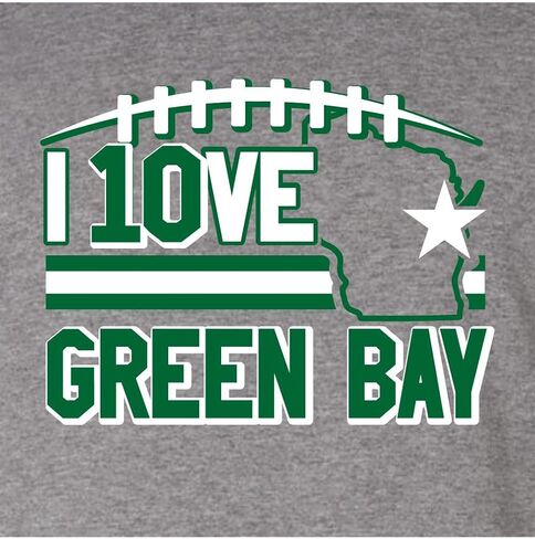 Go All Out I Love Green Bay Wisconsin Outline Mens Women Youth Sweatshirt Hoodie in Saudi Arabia