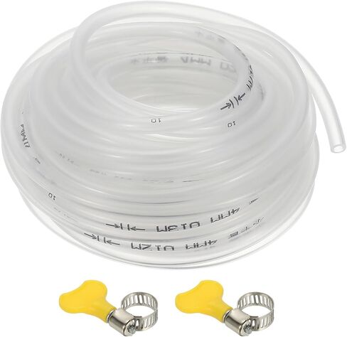 PATIKIL PVC Vinyl Tubing, 3/8"ID x 1/2"OD Flexible Clear Plastic Tube with 2 Hose Clamps, Hose Line Pipe for Multipurpose Industrial Vinyl Aquarium, 16.4FT in Saudi Arabia