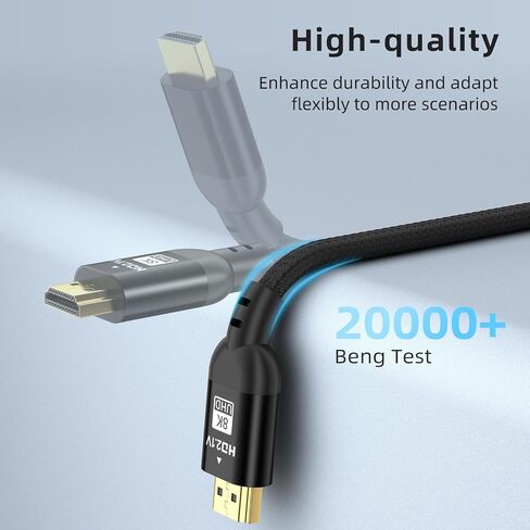 4K hdmi Cable 50FT,18Gbps Ultra High Speed HDMI 2.0 Cable,Braided Rope,Support 4K@60Hz 2K@120Hz,Dynamic HDR,ARC,Durable,Compatible with PC/HDTV/PS5/xbox/Blu-ray Video/Surveillance Camera in Saudi Arabia