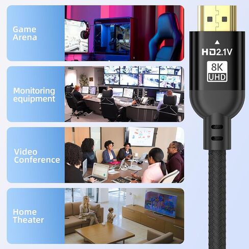 4K hdmi Cable 50FT,18Gbps Ultra High Speed HDMI 2.0 Cable,Braided Rope,Support 4K@60Hz 2K@120Hz,Dynamic HDR,ARC,Durable,Compatible with PC/HDTV/PS5/xbox/Blu-ray Video/Surveillance Camera in Saudi Arabia