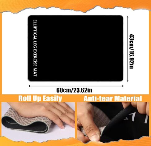 Non-Slip Workout Mat for Under Desk Ellipticals, Ellipse Leg Exerciser Machine Mat, 3mm Thick Exercise Equipment Mats, Improves Machine Stability & Protects The Floor, 23.62 x 16.92 Inches in Saudi Arabia