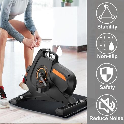 Non-Slip Workout Mat for Under Desk Ellipticals, Ellipse Leg Exerciser Machine Mat, 3mm Thick Exercise Equipment Mats, Improves Machine Stability & Protects The Floor, 23.62 x 16.92 Inches in Saudi Arabia