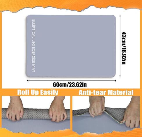 Non-Slip Workout Mat for Under Desk Ellipticals, Ellipse Leg Exerciser Machine Mat, 3mm Thick Exercise Equipment Mats, Improves Machine Stability & Protects The Floor, 23.62 x 16.92 Inches in Saudi Arabia