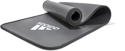adidas 10mm Extra Thick Training Mat with Carrying Strap and Non-Slip Textured Base - Cushioned Workout Mat for Home Gym, Floor Workouts, and Intense Exercises - Portable and Durable in Saudi Arabia