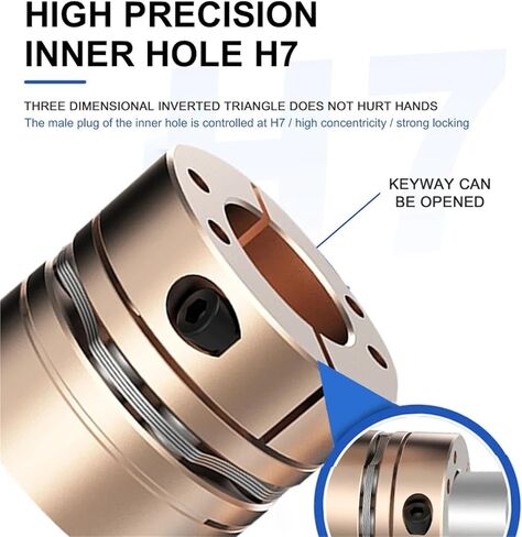 LDG1-B-D34L33 (6-16) اقتران الحجاب الحاجز المرن D34L33 6MM إلى 16 مم 8-SCREW خطوة عزم الدوران خطوة Servo Coupler 1PCs (6x13) in Kuwait