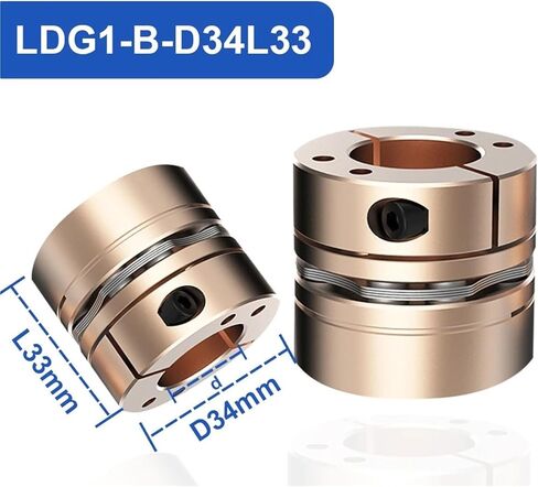 LDG1-B-D34L33 (6-16) اقتران الحجاب الحاجز المرن D34L33 6MM إلى 16 مم 8 ملم أكبر خطوة عزم الدوران خطوة Servo Motor Coupler 1PCs (15x15) in Kuwait