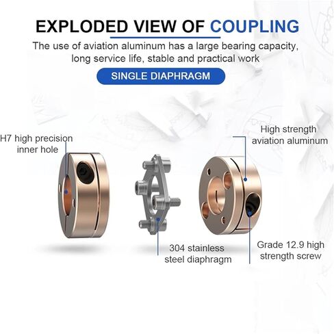 LD1-B-D68L54 (12-35) Single Diaphgram CNC Shaft Coupler D68 L54 High Precision Flexible Disc Coupling 12 To 35mm 1Pcs(32X32) in Saudi Arabia