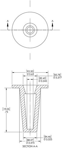 Caplugs 99394335 Plastic Tapered Cap and Plug. T-501, PE-LD, Cap OD 3.245" Plug ID 3.457", Red (Pack of 10) in Kuwait