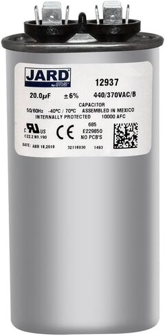 20 MFD 370 440 Volt VAC Oval Run Capacitor, Replaces CAP-20/440 325P206H44C30N4X POCF20 SE2040-0 USA2260 45150R 2035 CR20X440 POCF20A TOCF20 TP-CAP-20/440 in Saudi Arabia