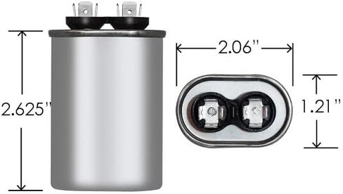 20 MFD 370 440 Volt VAC Oval Run Capacitor, Replaces CAP-20/440 325P206H44C30N4X POCF20 SE2040-0 USA2260 45150R 2035 CR20X440 POCF20A TOCF20 TP-CAP-20/440 in Saudi Arabia