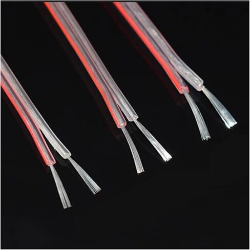 Caarla UL (PVC) السلك والكابل شفاف من الأسلاك المتوازية كبل مكبر صوت فائق السلك 20 22AWG 24AWG 0.2/0.3/0.5 مربع مربع كابل ناعم متوازي مربع (24AWG 0.2mm2) in Saudi Arabia