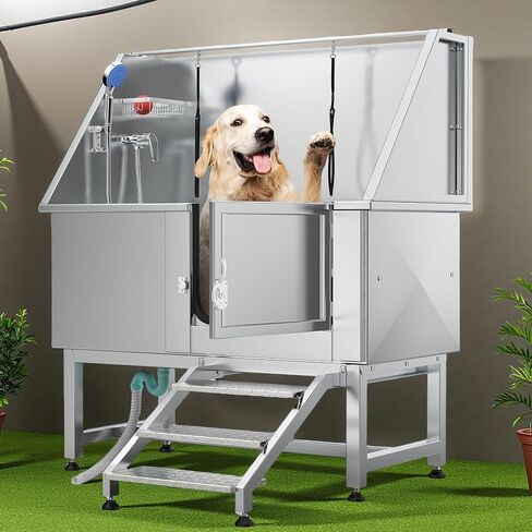 Yitahome Dog Bathtub 50in ، محطة استحمام من الفولاذ المقاوم للصدأ 304 ، حوض استحمام للكلاب ، أحواض القاعة مع منحدر يمين ، صنبور ، شبكة الأرض ، محطة غسل للحيوانات الأليفة للحيوانات الأليفة الكبيرة ، المتوسطة ، الصغيرة. in Saudi Arabia