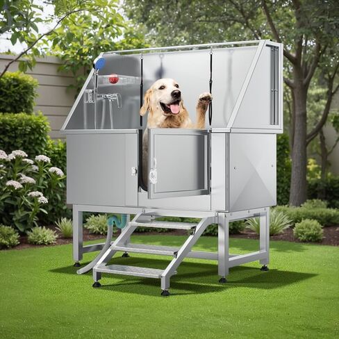 Yitahome Dog Bathtub 50in ، محطة استحمام من الفولاذ المقاوم للصدأ 304 ، حوض استحمام للكلاب ، أحواض القاعة مع منحدر يمين ، صنبور ، شبكة الأرض ، محطة غسل للحيوانات الأليفة للحيوانات الأليفة الكبيرة ، المتوسطة ، الصغيرة. in Saudi Arabia