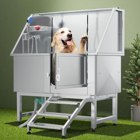 Yitahome Dog Bathtub 50in ، محطة استحمام من الفولاذ المقاوم للصدأ 304 ، حوض استحمام للكلاب ، أحواض القاعة مع منحدر يمين ، صنبور ، شبكة الأرض ، محطة غسل للحيوانات الأليفة للحيوانات الأليفة الكبيرة ، المتوسطة ، الصغيرة. in Saudi Arabia