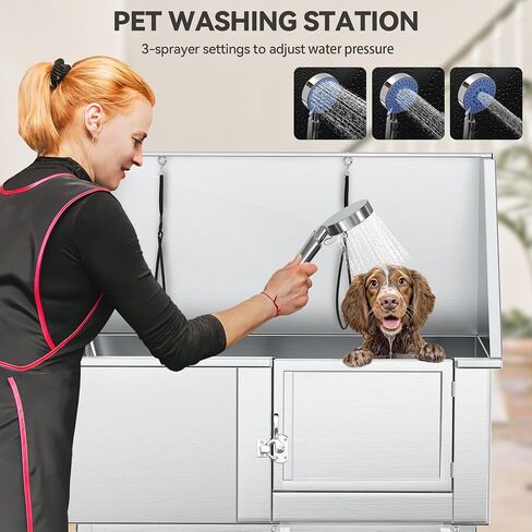 Yitahome Dog Bathtub 50in ، محطة استحمام من الفولاذ المقاوم للصدأ 304 ، حوض استحمام للكلاب ، أحواض القاعة مع منحدر يمين ، صنبور ، شبكة الأرض ، محطة غسل للحيوانات الأليفة للحيوانات الأليفة الكبيرة ، المتوسطة ، الصغيرة. in Saudi Arabia