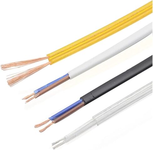 UL (PVC) السلك والكابل 2 أسلك مسطح متوازي سلك النحاس النقي 10M 0.75 مربع مربع مربع خط مربع مصباح غولن مصباح الكبلات الثريا سلك (لون أبيض) in Saudi Arabia