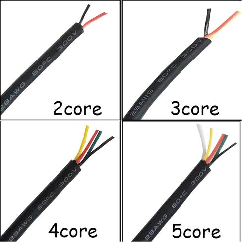 CAARLA UL (PVC) Wire and Cable 28 AWG 6 7 8 9 10 Core Cable for U+S+B Mouse Keyboard Data 10meters DIY PVC Cable Soft Sheath Line Control Cable Signal Wire(28AWG 9core) in Saudi Arabia