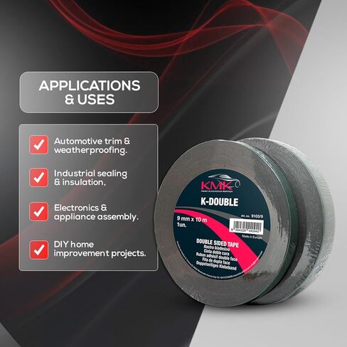 KMK 9103/6 K-Double - 6mm x 10m | Precision Double-Sided Automotive Mounting Tape for Narrow Trim and Accessories in Kuwait